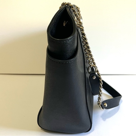 Furla Black Shoulder Bag with Gold Chain - Picture 6 of 16
